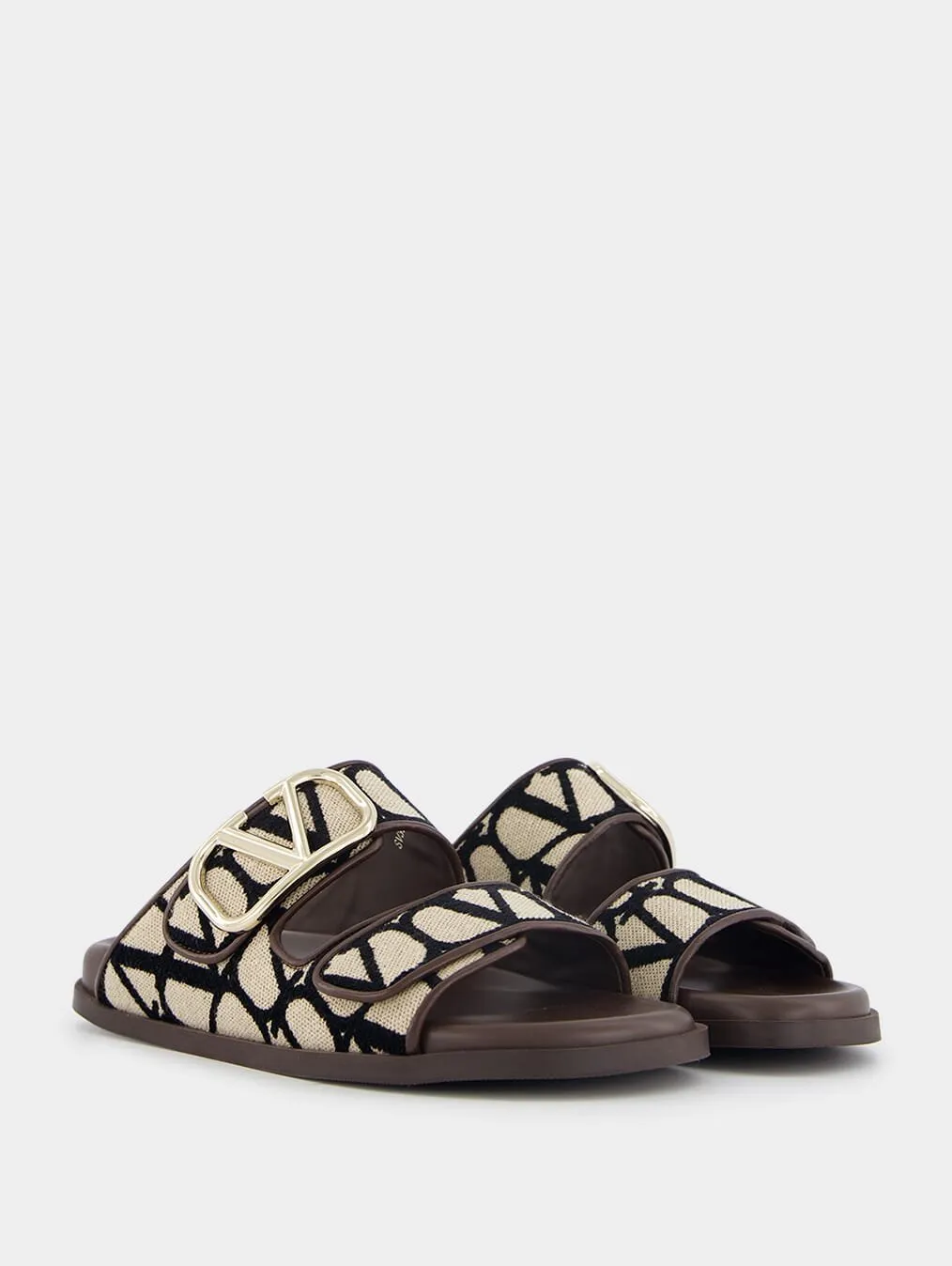 V-Logo Leather Slides