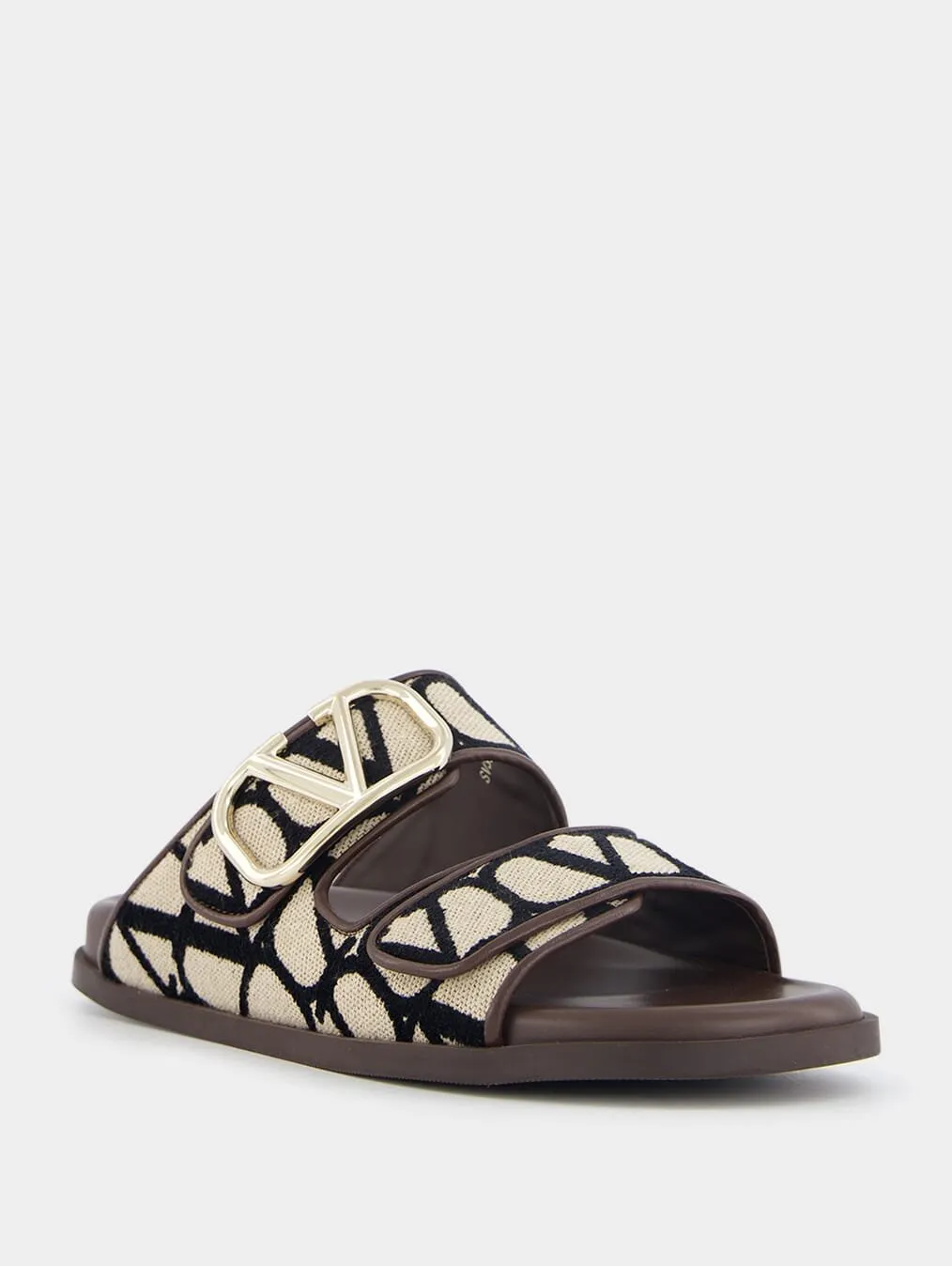V-Logo Leather Slides