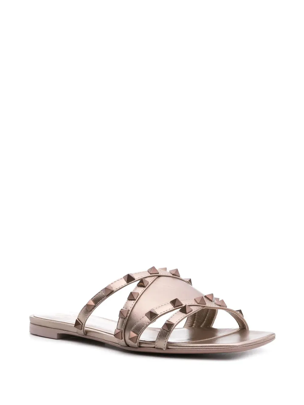 Valentino Garavani Rockstud metallic leather slides