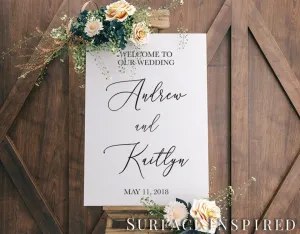 Vinyl Decal For Wedding Sign Welcome To Our Wedding Personalized Wedding Decor