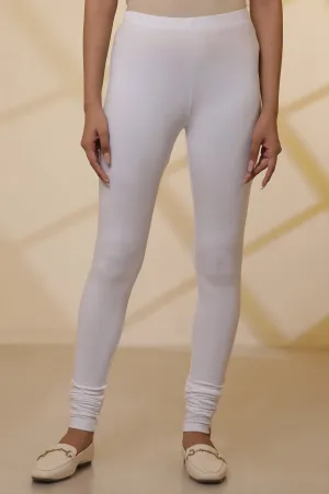 White Cotton Lycra Churidar