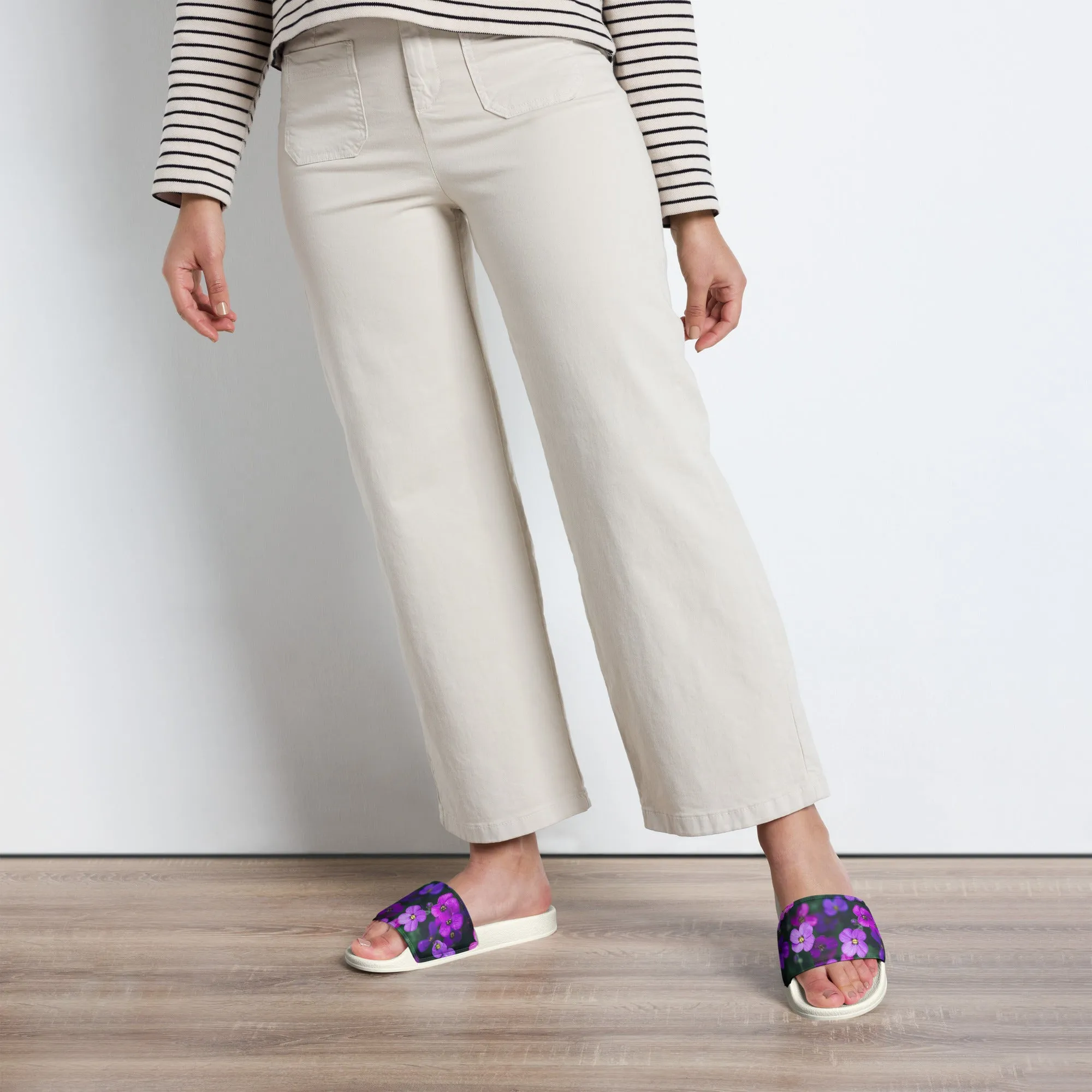 Women's slides - flower design - print on demand