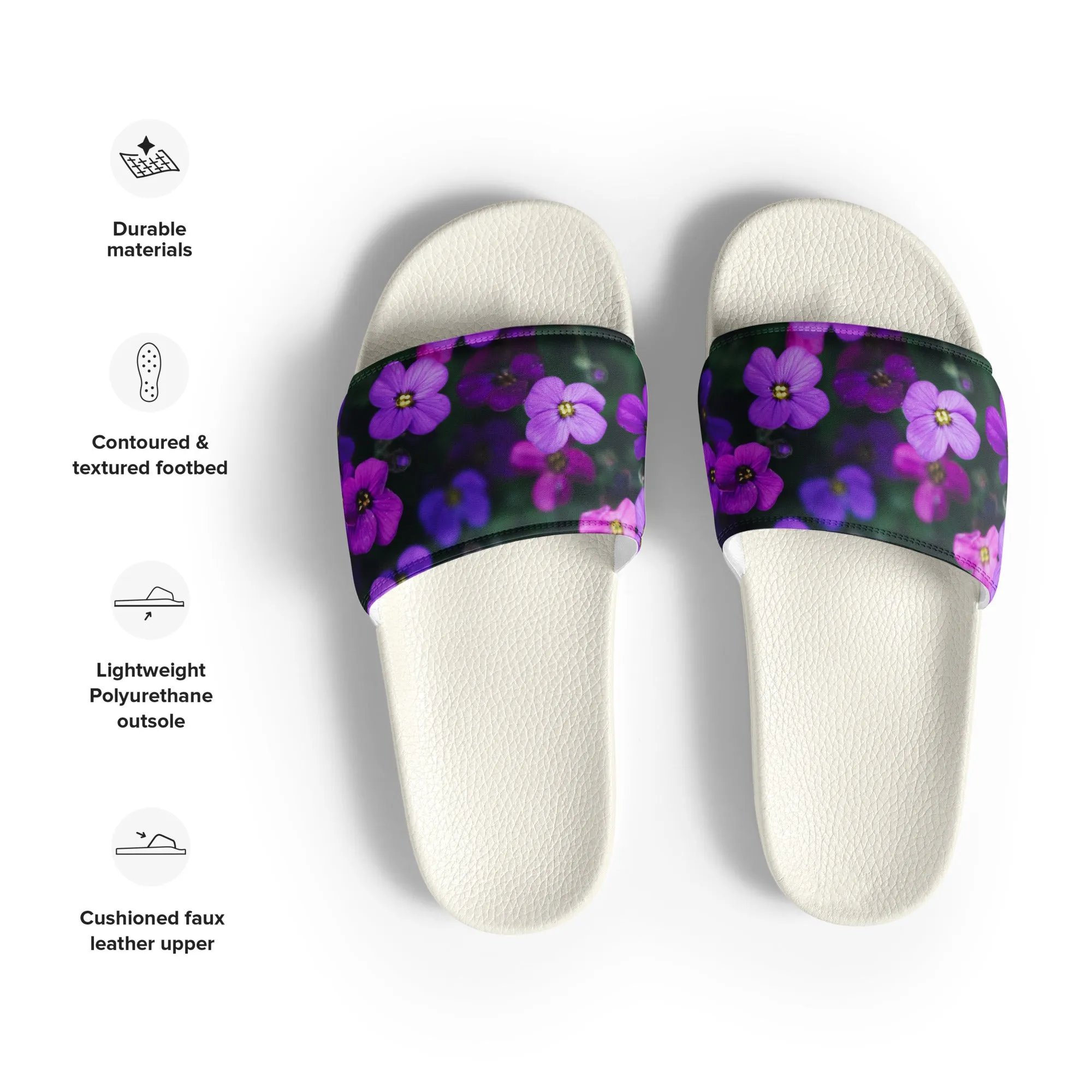 Women's slides - flower design - print on demand