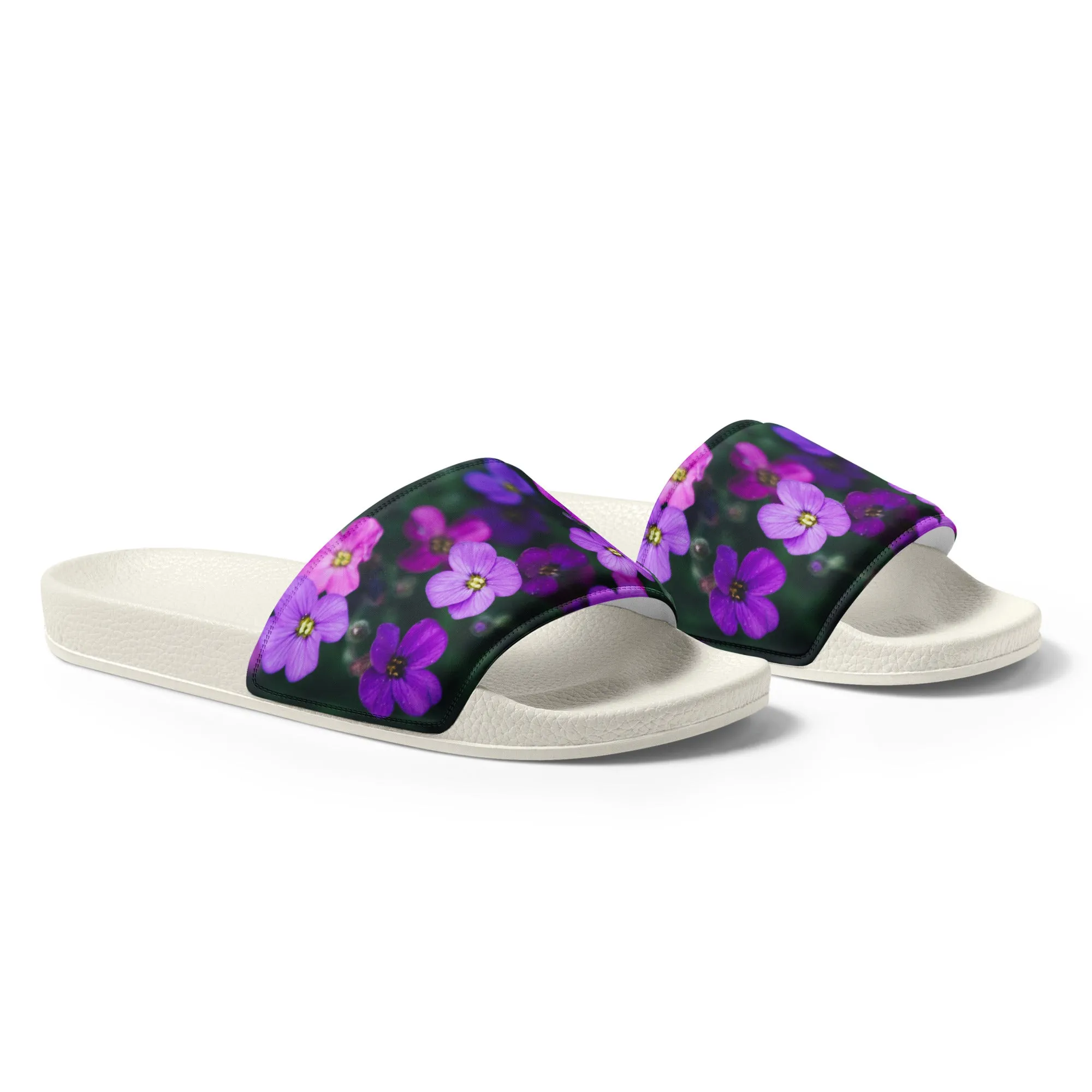 Women's slides - flower design - print on demand