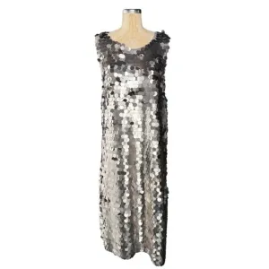 Worthington Silver Sequin Sleeveless Tank Dress Womens Size XL